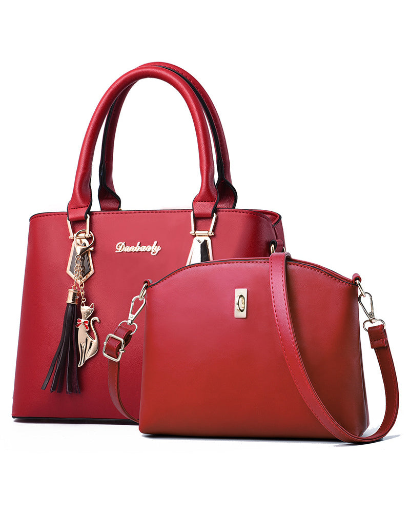 2-piece ladies handbag set - elegant tote and crossbody bag for casual and office wear
