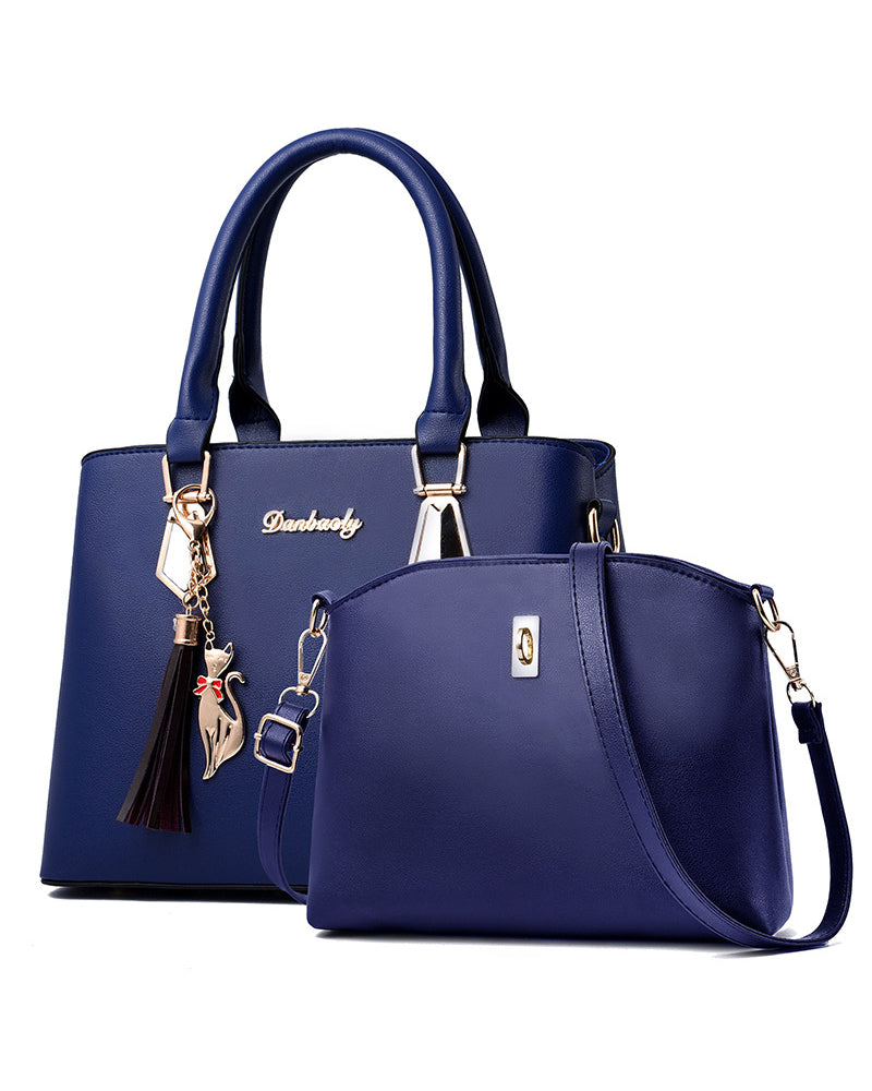2-piece ladies handbag set - elegant tote and crossbody bag for casual and office wear