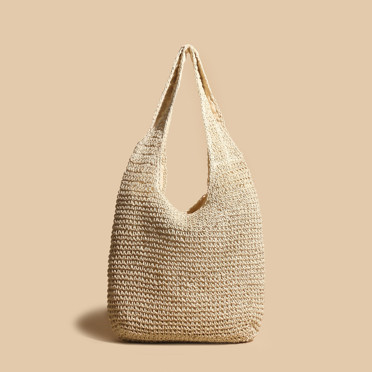 Women's handwoven straw hobo bag - spacious boho chic tote for everyday use