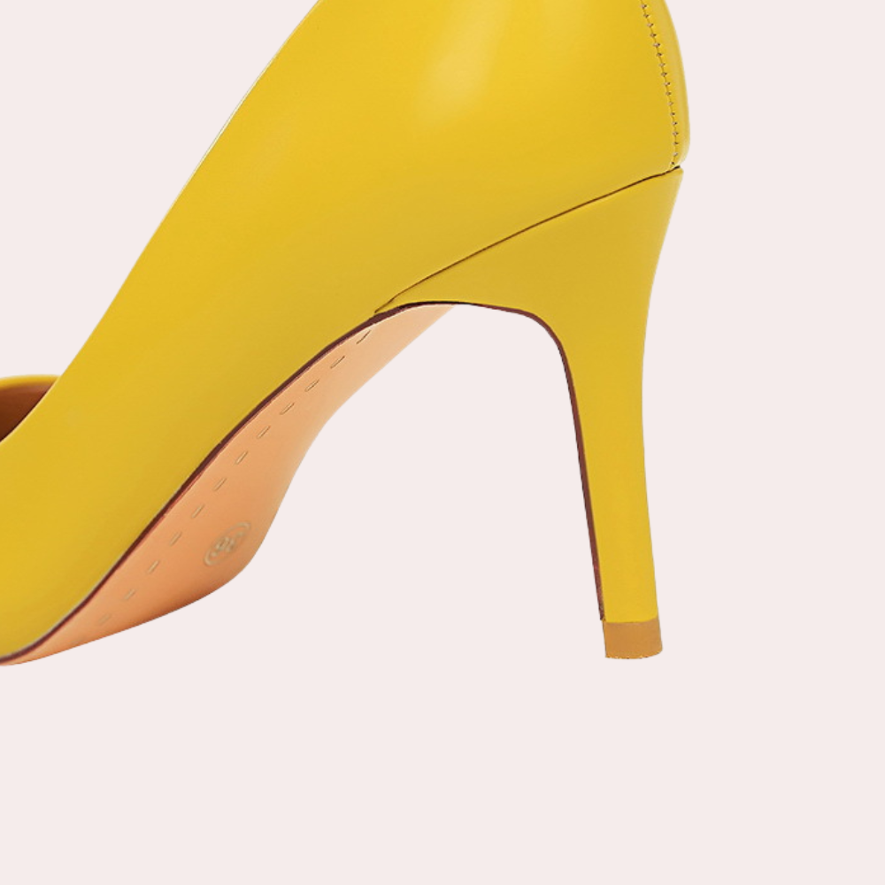 Women'S Classic Pointed-Toe High Heel Pumps – Slip-On Dress Shoes – Yellow, Beige, Black, Brown, White