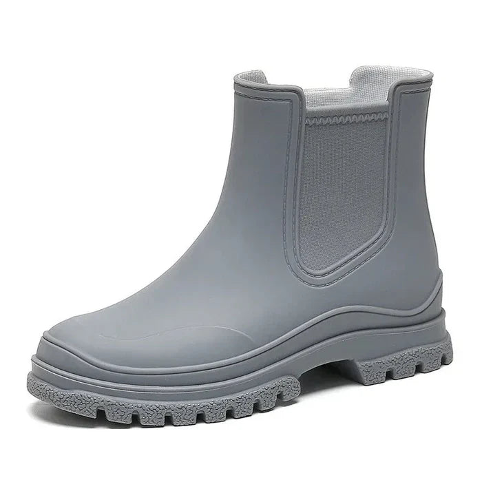 Women'S Rubber Ankle Boots – Waterproof – Elastic Side Panel – Slip-On Rain Shoes