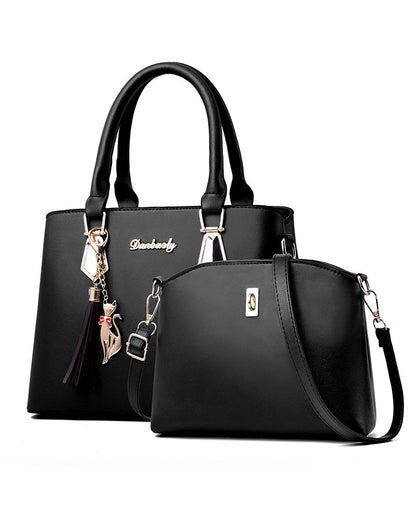 2-piece ladies handbag set - elegant tote and crossbody bag for casual and office wear