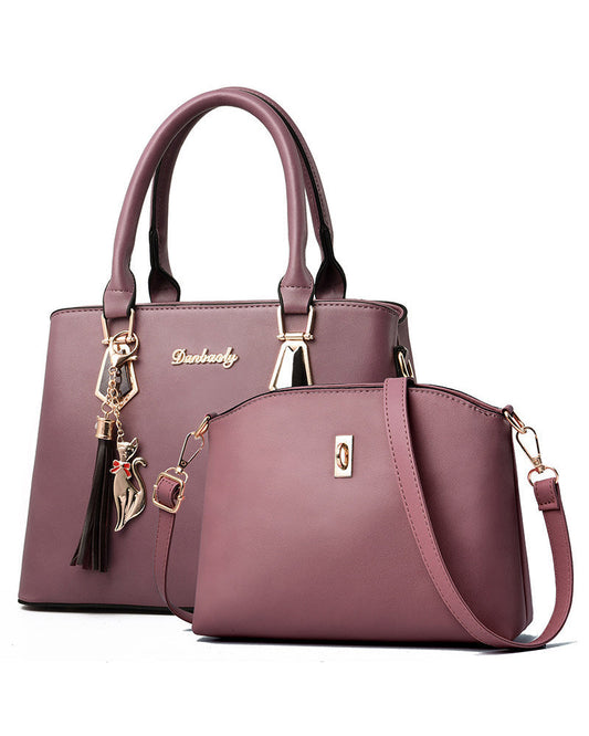 2-piece ladies handbag set - elegant tote and crossbody bag for casual and office wear