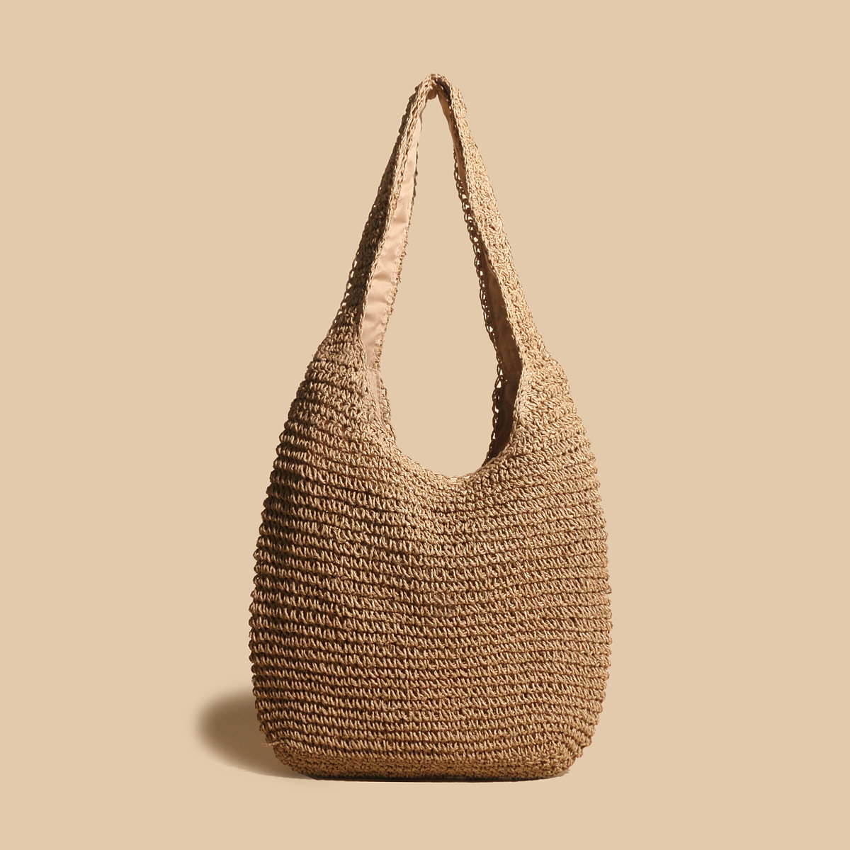 Women's handwoven straw hobo bag - spacious boho chic tote for everyday use