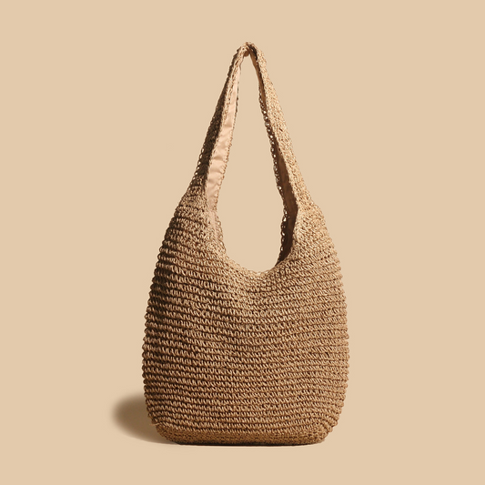 Women's handwoven straw hobo bag - spacious boho chic tote for everyday use