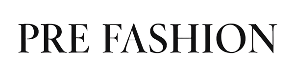Text 'PRE FASHION' in black on a white background