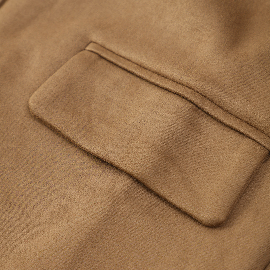 Women'S Brown Coat – Long Sleeve – Button-Up Front – Tailored Fit – Front Flap Pockets
