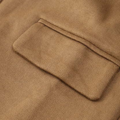 Women'S Brown Coat – Long Sleeve – Button-Up Front – Tailored Fit – Front Flap Pockets
