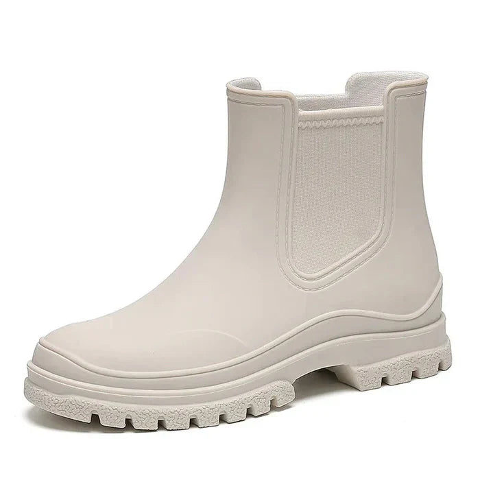 Women'S Rubber Ankle Boots – Waterproof – Elastic Side Panel – Slip-On Rain Shoes